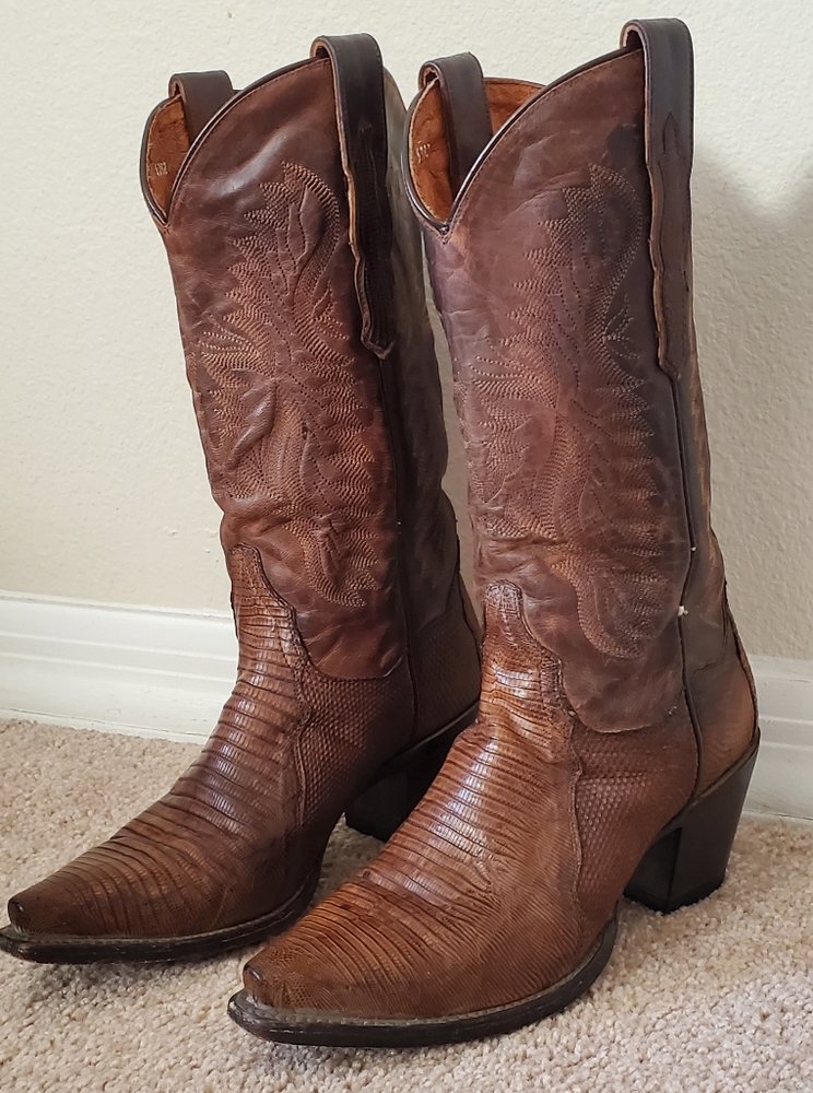 Dan Post 100% Genuine Teju Lizard Cowboy Boots